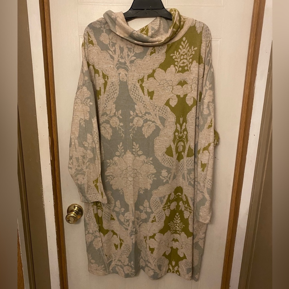 Anthropologie Saturday Sunday Green Floral Sweater Dress - Picture 3 of 9